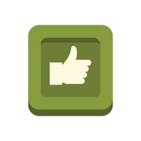 Hand up in square icon, flat style vector