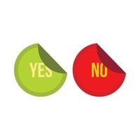 Yes and no buttons icon, flat style vector