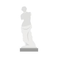 estatua de venus de milo icono, estilo plano vector