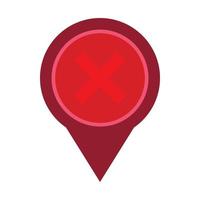 Button cross icon, flat style vector