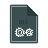 File DLL icon, flat style vector