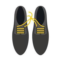 cordones atados en el icono de los zapatos, tipo plano vector