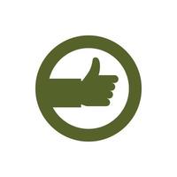 Hand up in circle icon, flat style vector