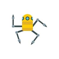 Robot spider icon, flat style vector