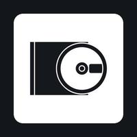 icono de cd rom y disco, estilo simple vector