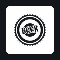 icono de cerveza de tapa, estilo simple vector