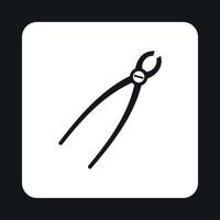 Dental extraction forceps icon, simple style vector
