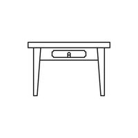 Table icon in outline style vector