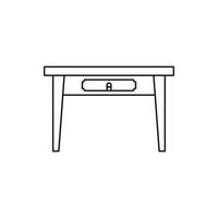 icono de mesa en estilo de esquema vector