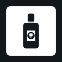 Plastic bottle of mouthwash icon, simple style vector