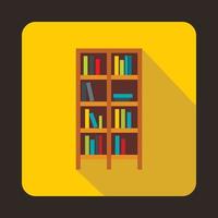 Bookcase icon in flat style vector