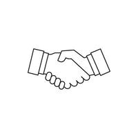 Handshake icon in outline style vector