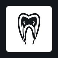 Human tooth cross section icon, simple style vector