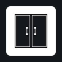 icono de puerta doble, estilo simple vector