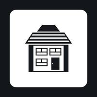Two storey house with sloping roof icon vector