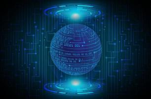 Modern Data Globe Holograph on Technology Background vector