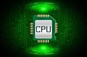 holograma de chip de cpu moderno sobre fondo de tecnología vector