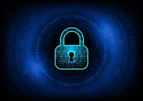 Modern Lock on Technology Background vector