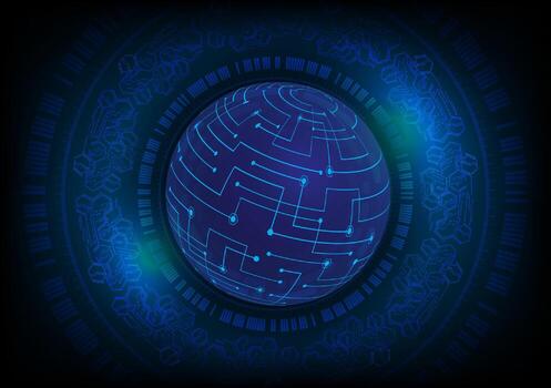 Modern data globe on Technology Background vector