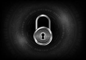 Modern Lock on Technology Background vector