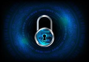 Modern Lock on Technology Background vector