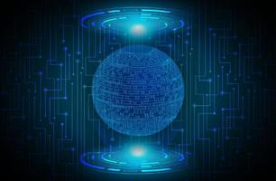 Modern Data Globe Holograph on Technology Background vector