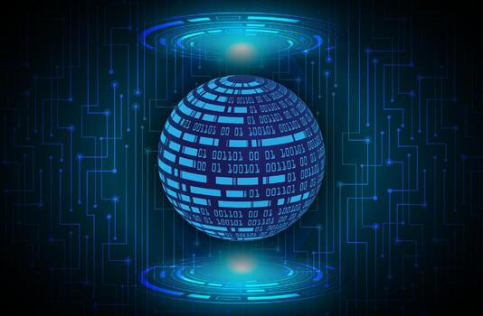 Modern Data Globe Holograph on Technology Background vector