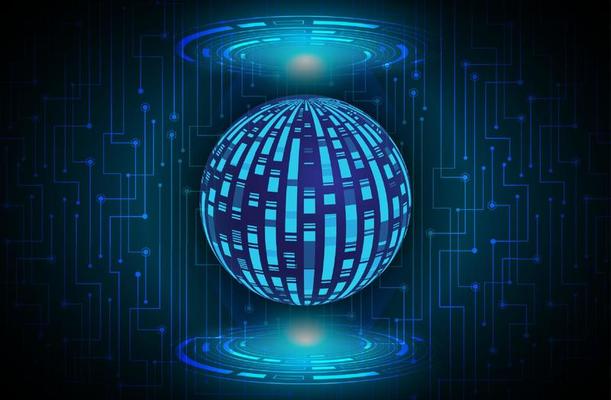 Modern Data Globe Holograph on Technology Background