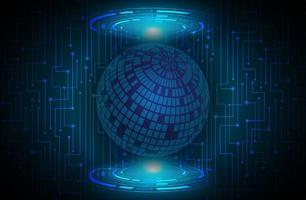 Modern Data Globe Holograph on Technology Background vector