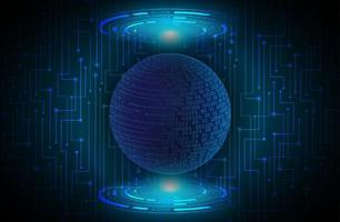 Modern Data Globe Holograph on Technology Background vector