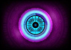 Modern Eye Holograph on Technology Background vector