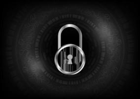 Modern Lock on Technology Background vector