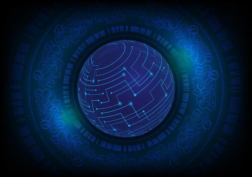 Modern data globe on Technology Background vector