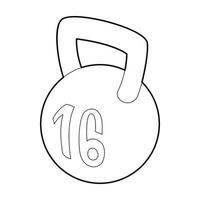 Kettlebell icon, outline style vector