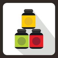 Sports supplements icon, flat style vector