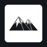 Mountains icon in simple style vector