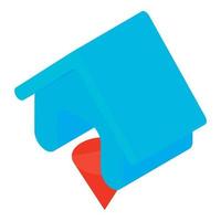 Blue house icon, cartoon style vector