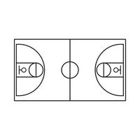icono de campo de baloncesto, estilo de esquema vector