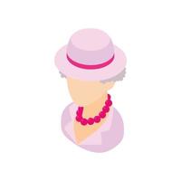 Female english icon, cartoon style vector