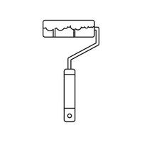 Paint roller icon in outline style vector