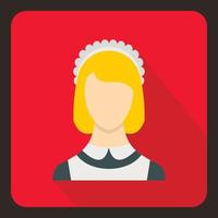 Maid icon, flat style vector