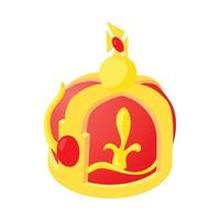 Crown king icon, cartoon style vector
