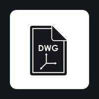 icono de archivo dwg, estilo simple vector