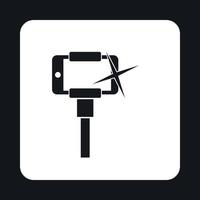 icono de palo monopod selfie, estilo simple vector