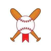 Béisbol con icono de bates, estilo de dibujos animados