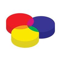 RGB color profile icon, cartoon style vector