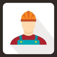 Builder icon, flat style vector