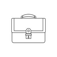 Briefcase icon in outline style vector