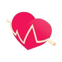 Heartbeat icon, cartoon style vector