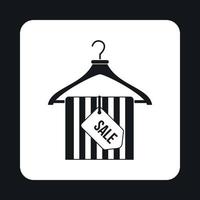 Coat hanger with scarf and sale tag icon vector